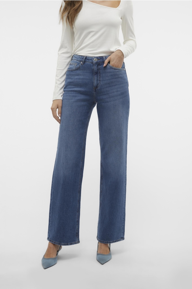 VMTESSA HR WIDE JEANS RA380 GA NOOS 10308153 Medium Blue Denim